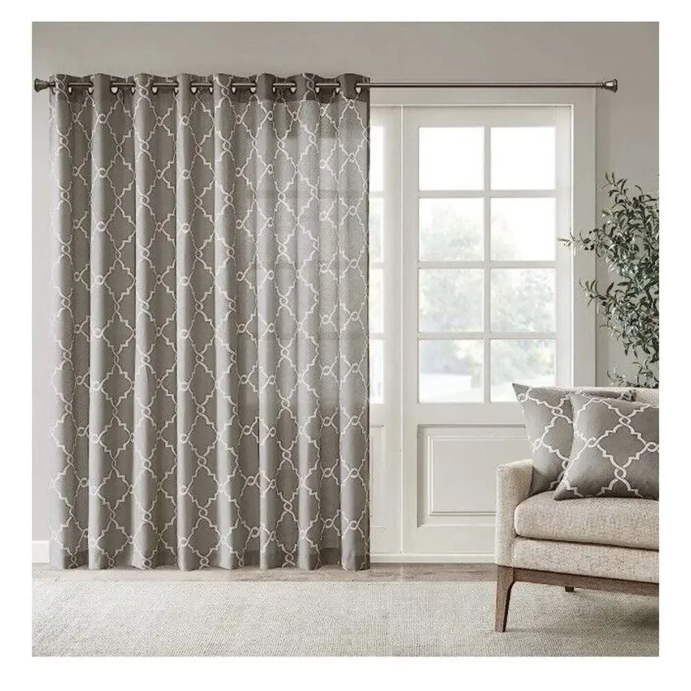 Madison Park Saratoga Print Grommet Window‎ Curtain Panels SET OF 2 Gray